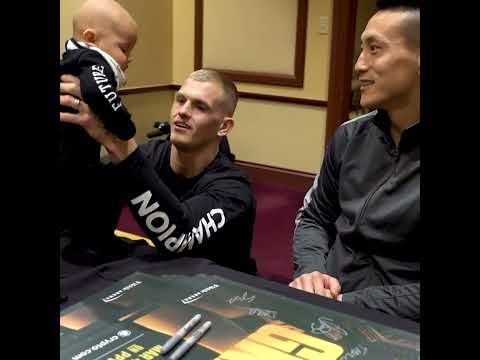 Ian Garry & his 👶 son meet his #UFC285 opponent (via UFC Europe)