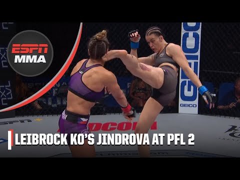 Amber Leibrock knocks out Martina Jindrova with head kick at PFL 2 | ESPN MMA