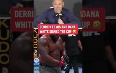 Derrick Lewis & Dana White signed the cup 😂 #UFCStLouis