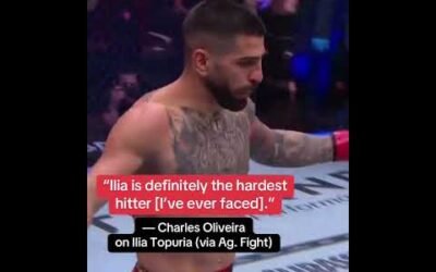 Charles Oliveira said this about Ilia Topuria’s punching power 😳