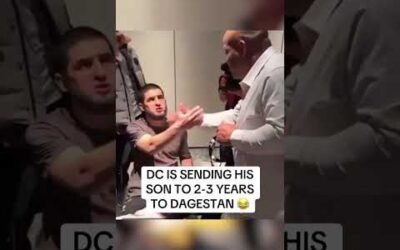 This moment between Daniel Cormier and Islam Makhachev 🤝 (via dc_mma/IG)