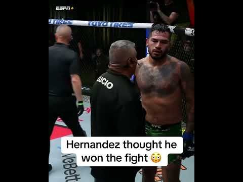 Fluffy thought it was over but the round was over 😳 #UFCVegas109
