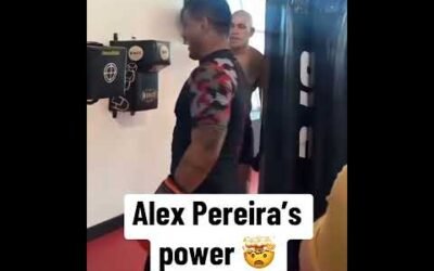 Pereira’s power is UNREAL 😳 #UFC320 (via lildemomonster/IG)