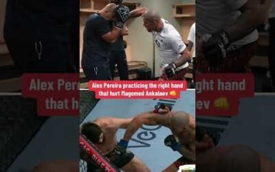 Practicing the punch that hurt Magomed Ankalaev 😮📸 #UFC320 (via @alexpoatanpereira/IG)